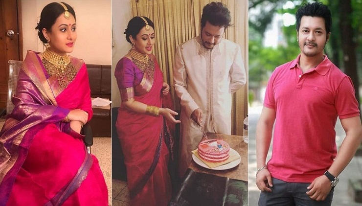 ‘বউ সেজে’ ইমনের জন্মদিনে পূর্ণিমা