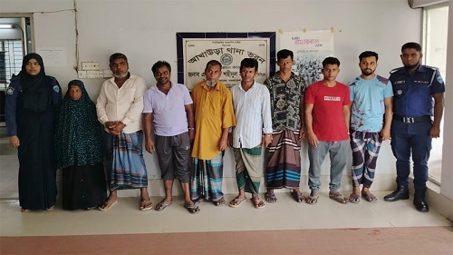 ব্রাহ্মণবাড়িয়ার আখাউড়ায় অভিযুক্ত মাদক ব্যবসায়ীসহ ৯ জন গ্রেফতার