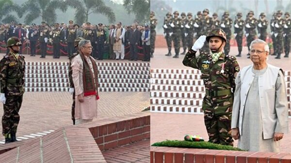 জাতীয় স্মৃতিসৌধে রাষ্ট্রপতি ও প্রধান উপদেষ্টার শ্রদ্ধা
