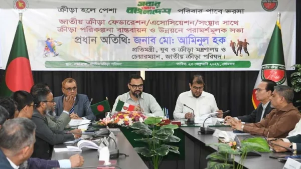 ঐক্যবদ্ধভাবে বাংলাদেশের ক্রীড়াঙ্গণকে নতুন উচ্চতায় নিয়ে যেতে চাই : ক্রীড়া প্রতিমন্ত্রী